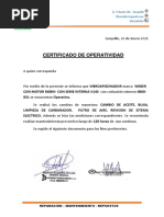 Certificado de Operatividad Vibroapizondor V143