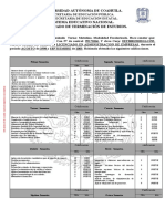 Universidad Autónoma de Coahuila.: Primer Semestre. Segundo Semestre