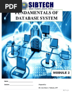 Fundamentals of Database System: Name: - Section