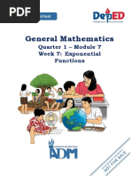 General Mathematics: Quarter 1 - Module 7 Week 7: Exponential Functions