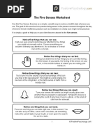 The Five Senses Worksheet: Notice Five Things That You Can See