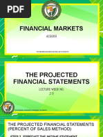 Lecture 4 - Projected Financial Statements