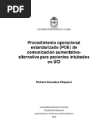 Procedimiento Operacional Estandarizado (POE) de Comunicacion Aumentativa-Alternativa para Pacinetes Intubados en UCI