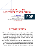 Statut de L'entreprenant Ohada