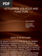 Actuaries, Its Role and Function: Group Member Jyoti Gupta Disha Verma Kuldeep Hudda (Vitd)