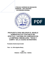 Propuesta para Mejorar El Manejo Administrativo Contable Del Efectivo y Sistema de Cobranzas en La Empresa Inmobiliaria "Techo y Campo" de La Ciudad de Montero