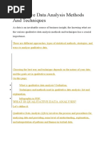 Qualitative Data Analysis Methods and Techniques