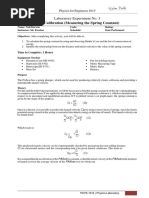 Cart Calibration (Measuring The Spring Constant) : Laboratory Experiment No. 3