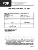 Answer-Booklet (Introduction To Legal History of South Asia)