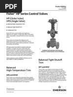 Fisher HP Series Control Valves: HP (Globe Valve) HPA (Angle Valve)