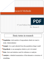 Research Methods: 2 Year Fashion Design By: Beyene D