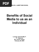 Benefits of Social Media To Us As An Individual