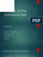 Analysis of The Company Dell: - Rabin Tamang - Rabindra Tamang - Resham Parajuli - Riju Baral