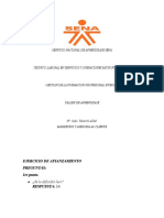 Servicio Nacional de Aprendizaje Sena: Ejercicio de Afianzamiento Preguntas: 1er Punto. Respuesta: No