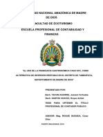 Universidad Nacional Amazónica de Madre de Dios Facultad de Ecoturismo Escuela Profesional de Contabilidad Y Finanzas