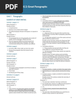 Great Writing 2: Great Paragraphs (5th Edition) - Answer Key 