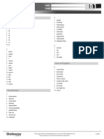 B1 End of Year Test Answer Key Higher