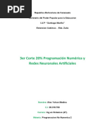 Programación Numérica y Redes Neuronales Artificiales