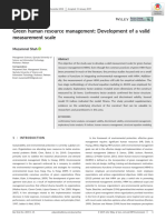 Green Human Resource Management: Development of A Valid Measurement Scale