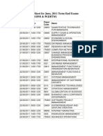 DateSheet For June 2011 Term End Exams