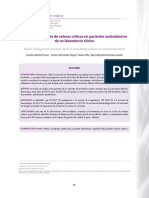 Gestión Del Reporte de Valores Críticos en Pacientes Ambulatorios de Un Laboratorio Clínico