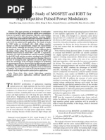 Comparative Study of MOSFET and IGBT For High Repetitive Pulsed Power Modulators