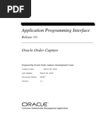 Application Programming Interface: Oracle Order Capture