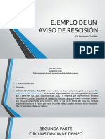 Ejemplo de Aviso de Rescision Laboral