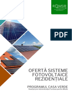 Ofertă Sisteme Fotovoltaice Rezidențiale: Programul Casa Verde