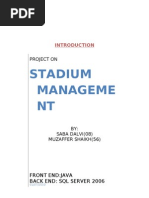 Stadium Manageme NT: Project On