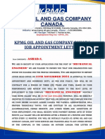 KPMG Oil and Gas Company Canada Appointment Letter.