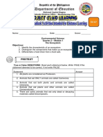 Pretest: Environmental Science Quarter 2 - Module 1 The Ecosystem Objectives