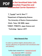 Quantum Dot-Sensitized Solar Cells Photovoltaic Properties and Photoexcited Carrier Dynamics