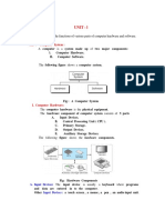 Unit - L: List and Explain The Functions of Various Parts of Computer Hardware and Software