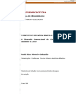 Universidade de Évora: O Processo de Paz em Angola