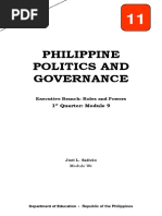 Philippine Politics and Governance: 1 Quarter: Module 9