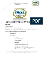 Subject 4-Defensive Driving and MV Maintenance