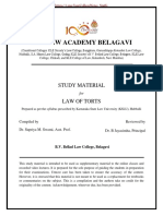 Law of Torts - KLE Law Academy Notes