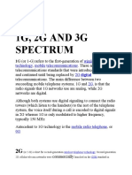 1G, 2G and 3G Spectrum: 1G (Or 1-G) Refers To The First-Generation of