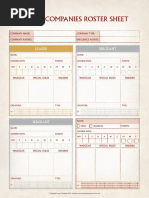 Battle Companies Roster Sheet: Leader Sergeant