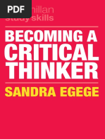 Becoming A Critical Thinker Macmillan Study Skills