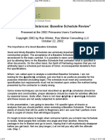 Baseline Schedule Analysis by Ron Winter Consulting. CPM Schedule Analysis