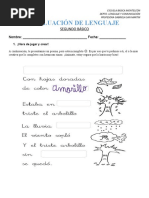 EVALUACIÓN DE LENGUAJE Poemas. Segundo Basico