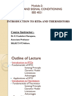 Module-2: Sensors and Signal Conditioning EEE 4021: Introduction To Rtds and Thermistors