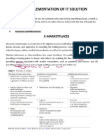 Implementation of It Solution: E-Marketplaces