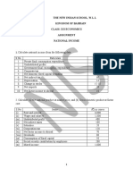 The New Indian School, W.L.L Kingdom of Bahrain Class: Xii Economics Assignment National Income