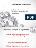 Advanced Analysis of Algorithms: Lecture # 2 MS (Artificial Intelligence) Semester 1