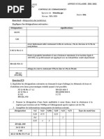 Chapitre 1 Elaboration Designation Materiaux