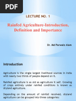 Rainfed Agriculture-Introduction, Definition and Importance: Lecture No. 1