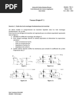 Travaux Dirigés #1: Université Sultan Moulay Slimane Module: TDI1.3 Niveau: TDI1 A.U: 2021 - 2022